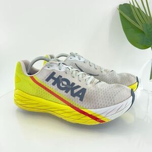 Hoka One One Rocket X Men's Size 11 Running Shoes White Neon Yellow